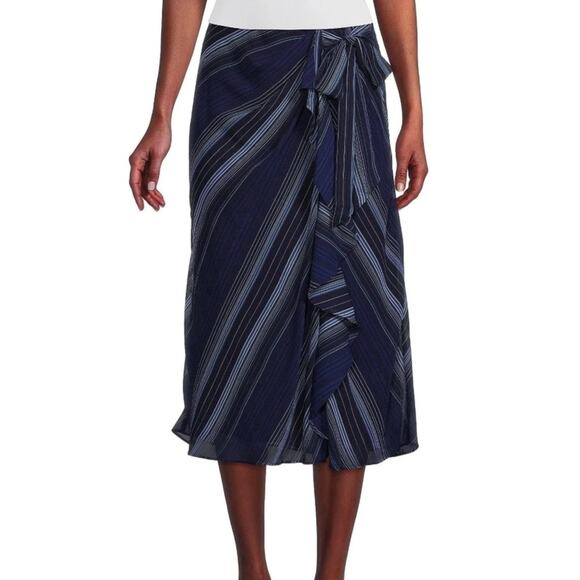 NWT Lauren Ralph Lauren Striped Crinkle Georgette SkirT Sz 6 - Picture 1 of 6